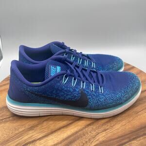 Nike Free RN Distance Shoes Mens 11.5 Blue Running Comfort Walking Gym Sneakers